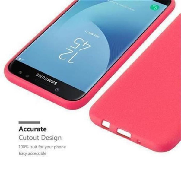 Samsung Galaxy J5 2017 (7) Fodral i RED FROST av Cadorabo (FROST Design) Ultratunt mjukt silikongel TPU-fodral med anti-halk