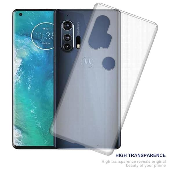 Transparent stötsäker silikonfodral för Motorola EDGE+ Vit