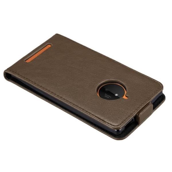 Coque - CADORABO - Nokia Lumia 830 - Syntetiskt läder - Brun - Magnetisk stängning kastanj