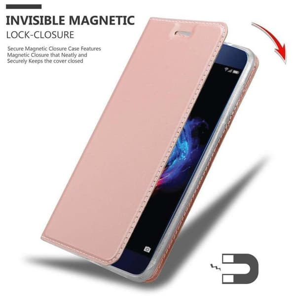 Fodral med lock för Honor 8 PRO Etui i CLASSY GULD ROSÉ Plånbok Stötsäker Ros