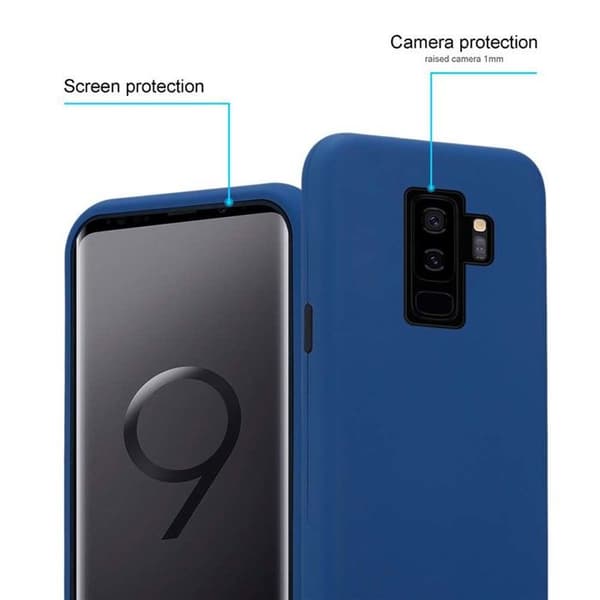 Skyddshölje för Samsung Galaxy S9 PLUS i Mörkblå Hybridskydd Blå
