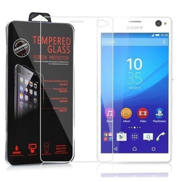 Cadorabo Skärmskydd för Sony Xperia C4 0,3 mm rundade kanter i härdat glas HÖG TRANSPARANS Transparent