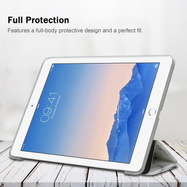 Fodral för iPad 2 / 3 / 4 Flip-skal i Vit Marmor Skydd Vit