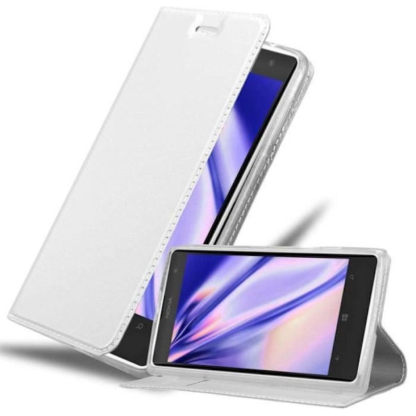 Cadorabo Fodral till Nokia Lumia 1020 i CLASSY SILVER Skyddsfodral magnetisk stängningsstativ funktion Pengar