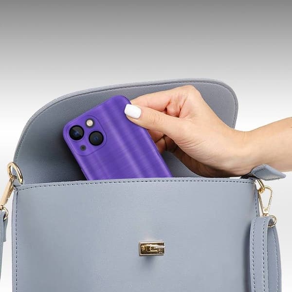 Skal för iPhone 14 PLUS Borstad Lila Kameraskydd Violett
