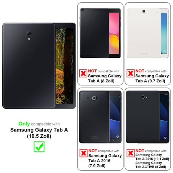 Etui för Samsung Galaxy Tab A (10,5 tum) Fodral i ROSA PASTELL Tablet Hölje Skydd Auto Wake Up Plånbok Rosa
