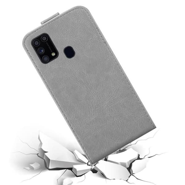 Etui för Samsung Galaxy M31 Flip-skal i TITAN GRÅ Skyddshölje Grå