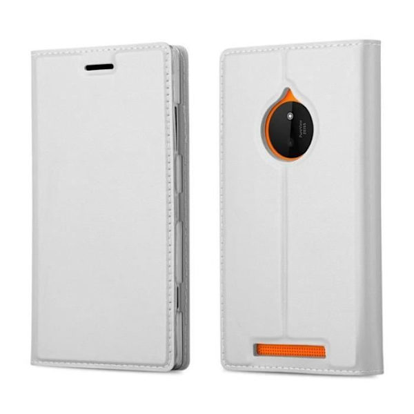 Nokia Lumia 830 Fodral i KLASSIG SILVER från Cadorabo (MATTE METALLIC Design) Fullt skyddsfodral med flipskydd och stativ