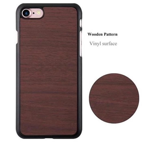 Apple iPhone 8 - iPhone 7 - iPhone 7S Fodral i TRÄ CAFÈ BROWN av Cadorabo (WOOD Design) Ultramjukt silikongel TPU-fodral