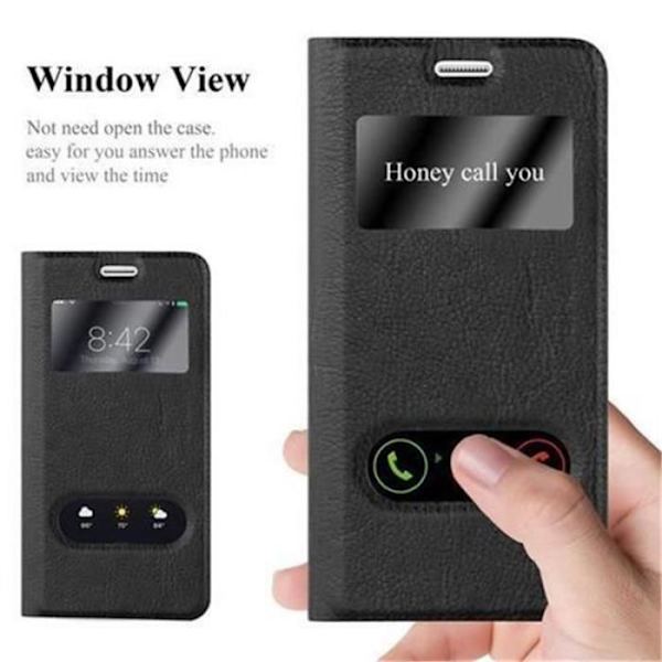 Cadorabo Fodral Samsung Galaxy S5 / S5 NEO BLACK COMET VIEW Magnetisk skyddsfodral som stöder stativ och fönster