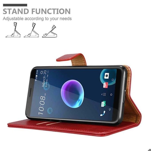 Skyddsskal för HTC Desire 12 i KIRSCHRÖD Fodral Skydd med stöd funktion Röd