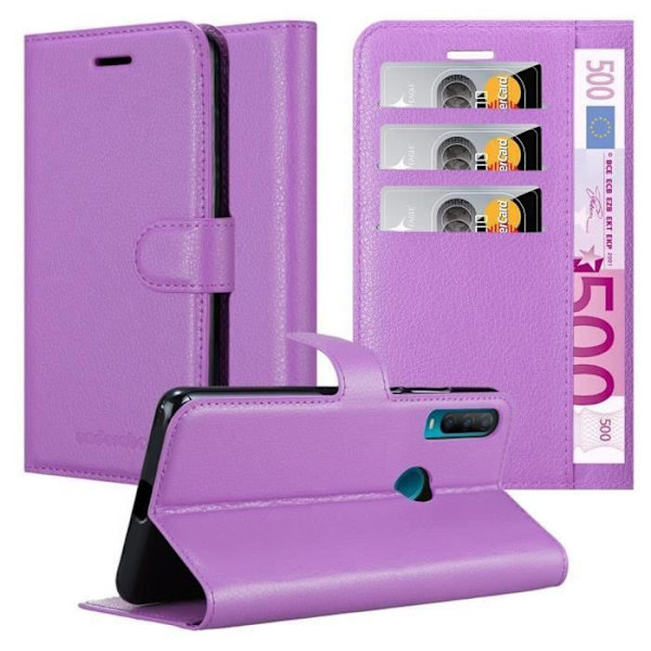 Cadorabo Fodral för Alcatel 1s 2020 i VIOLET ORCHID - Skyddskåpa med magnetlås, horisontellt stativ och spår