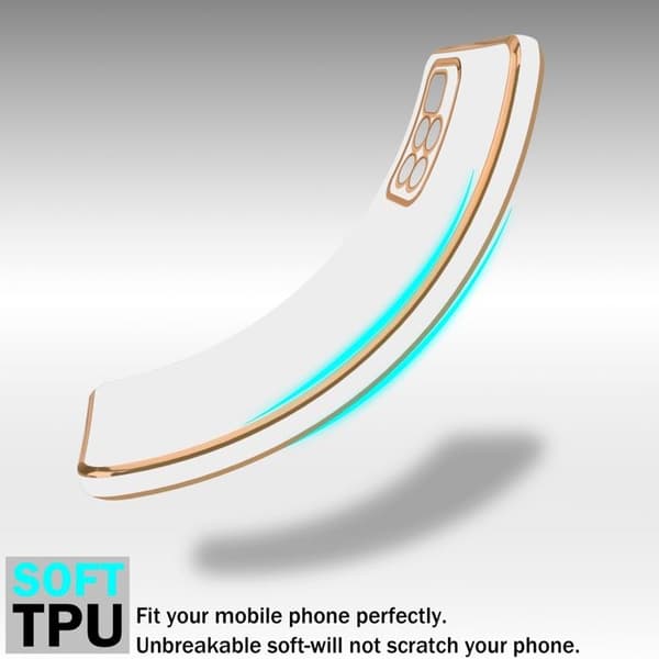 Fodral för Xiaomi RedMi 10 Glansig Vit - Guld med skydd för kamera Vit