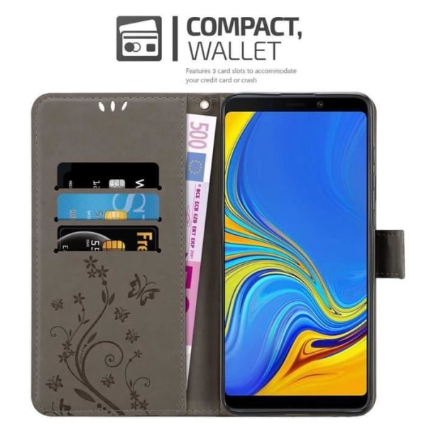 Fodral till Samsung Galaxy A9 2018 i BLOMMAGRÅ Cadorabo Cover Protection Floral