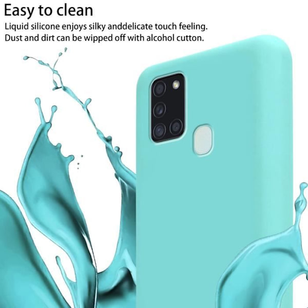 Telefonfodral - CADORABO - Samsung Galaxy A21s - LIQUID TURQUOISE - Silikon TPU - Justerbar sladd FLYTANDE TURKOS