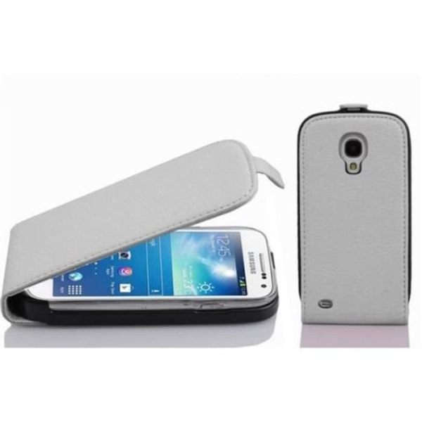 Cadorabo Fodral Samsung Galaxy S4 MINI DESIGN FLIP Style Fodral Fodral Fodral konstläder Struktur VIT ALABASTER