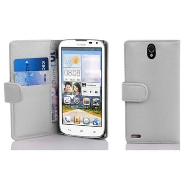 Cadorabo Huawei ASCEND G610 Fodral < STRUKTUR Magnetiskt skyddsfodral Lock och kortplats ALABASTER WHITE