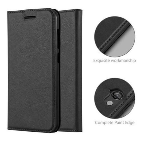 Fodral till HTC ONE A9 i NIGHT BLACK från Cadorabo (design med INVISIBLE MAGNETIC CLOSURE) Fullt skyddsfodral med flipskydd
