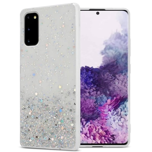 Fodral till Samsung Galaxy S20 Transparent fodral med glitterfodral Skyddande silikon TPU Glitter paljetter Transparent med glitter