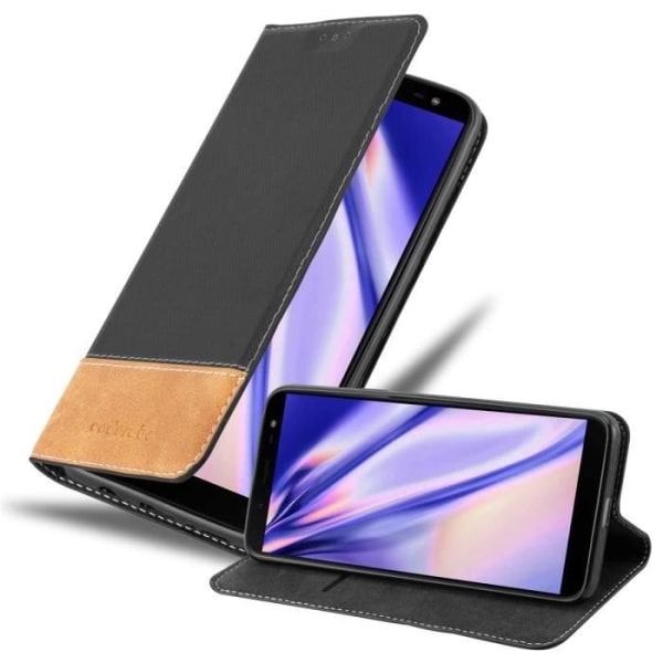 Fodral till Samsung Galaxy J6 2018 Fodral i SVART BRUNT Fodral Fodral Skydd magnetisk stängning stödfunktion