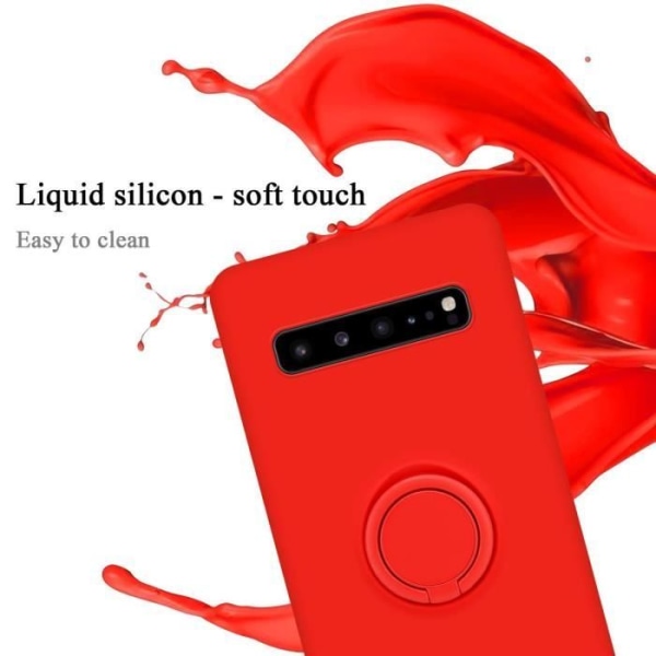 Fodral för Samsung Galaxy S10 5G i LIQUID Red Cadorabo Cover Skyddande Silikon TPU Flexibelt Ring Cover