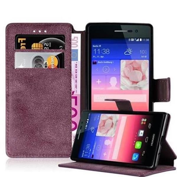 Cadorabo Retro Look Fodral Fodral för > Huawei ASCEND P7 < Used-Look Fodral Fodral Bumper Wallet (med horisontellt stativ retro