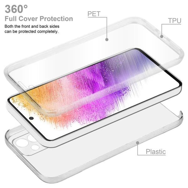 Transparent skydd för Samsung Galaxy A73 5G, helskydd Vit