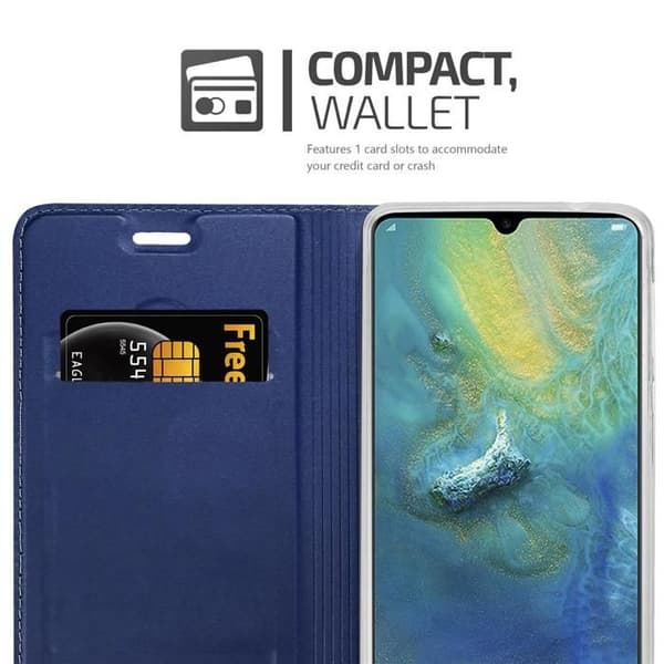 Flip-fodral för Huawei MATE 20 i MÖRKBLAU CLASSY Plånbok Stötsäker Blå