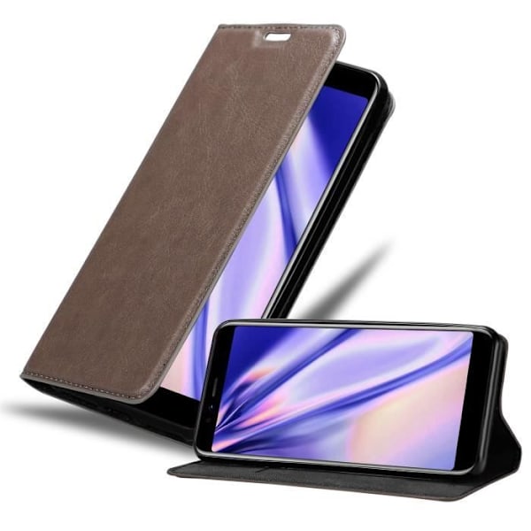 Mobilfodral - CADORABO - Lenovo S5 - Kaffeebrun - Syntetiskt läder - Magnetisk stängning kaffe brunt