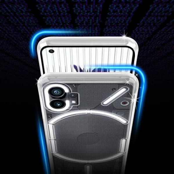 Transparent stötsäker silikonfodral för Nothing Phone (1) Vit