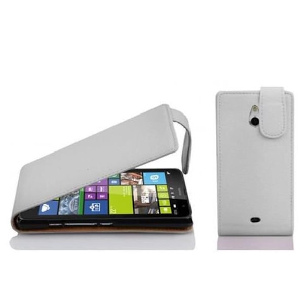 Cadorabo Fodral Nokia Lumia 1320 DESIGN FLIP Style Fodral Fodral Fodral konstläder Struktur VIT ALABASTER