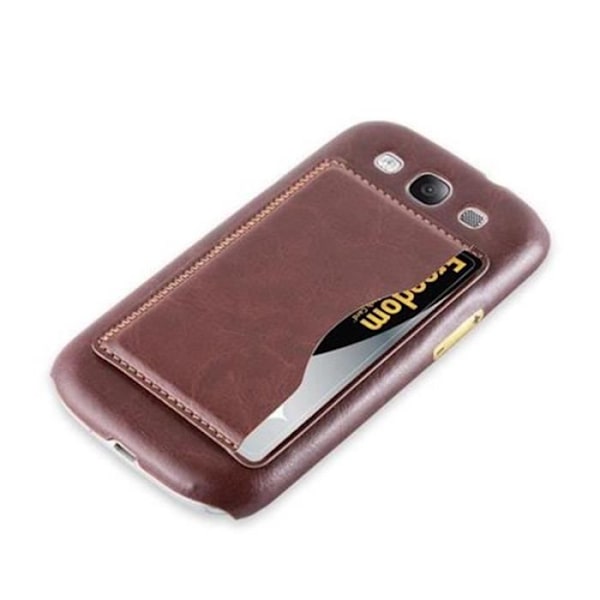 Samsung Galaxy S3 / S3 NEO Fodral Cadorabo Hårt Fodral Skydd Ultra Slim Bumper Stöder stativ och kortplats BRUN
