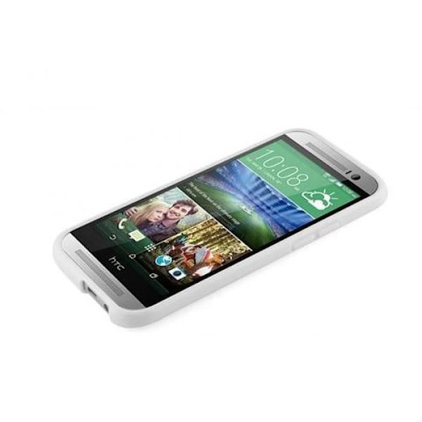 HTC ONE M8 (2.Gen.) VIT Fodral Cadorabo DESIGN S Gel TPU Silikonskydd Fodral Skydd Ultrasmal stötfångare