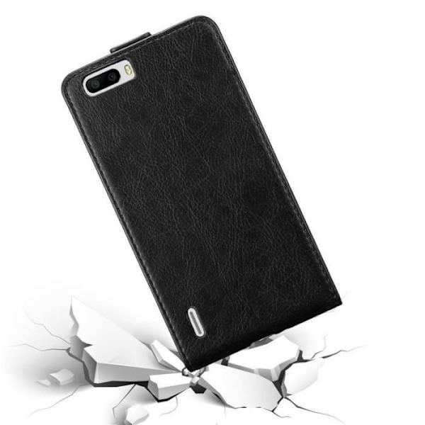Coque - CADORABO - Honor 6 PLUS - Syntetiskt läder - Magnetisk stängning - Fullständigt skydd Svart