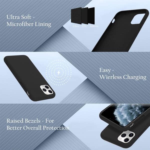 Skal för iPhone 11 PRO Stötabsorberande i LIQUID BLACK Svart