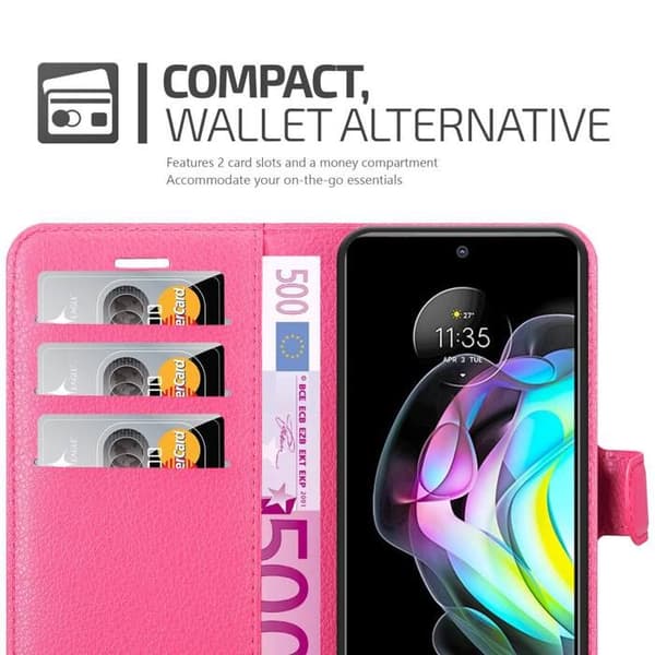 Etui för Motorola EDGE 20 i SOCKERROSA Ros