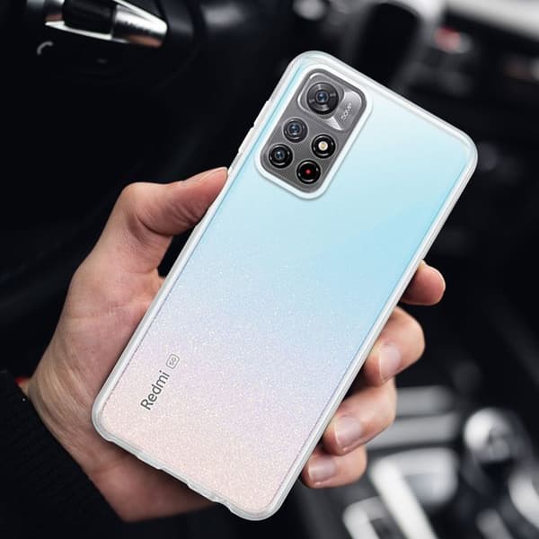 Transparent stötsäker silikonfodral för Redmi Note 11s 5G Vit
