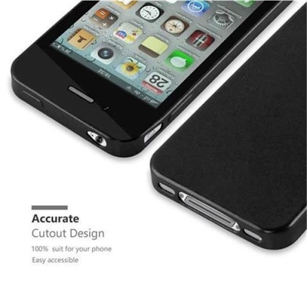 Apple iPhone 4 - iPhone 4S i SVART METALLIC från Cadorabo (METALLIC MATT Design) Ultratunt mjukt silikongel TPU-fodral med