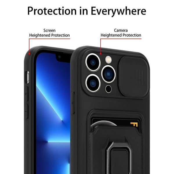 Skyddsfodral för iPhone 13 PRO med justerbar axelrem Svart