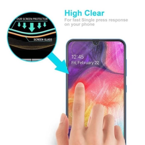 Cadorabo härdat glas för Samsung Galaxy A50 Vit, skyddsfilm Samsung Galaxy A50