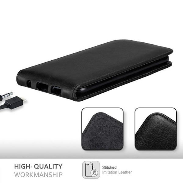 Flip-fodral - CADORABO - Asus ZenFone 3 - Läderimitation - Svart - Magnetisk stängning Svart