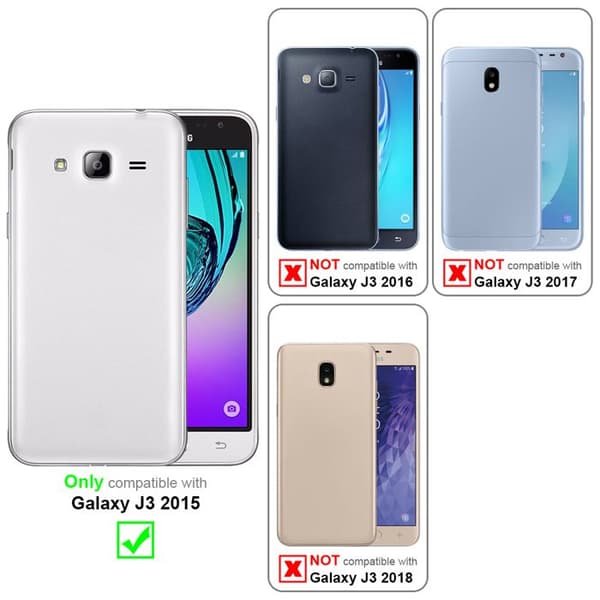 Transparent stötabsorberande silikonfodral för Samsung Galaxy J3 2015 Vit