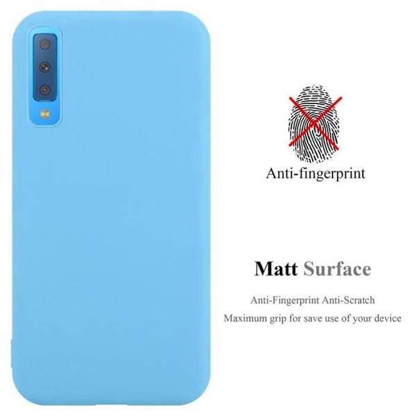 Coque - CADORABO - Samsung Galaxy A7 2018 - Candy Blå - Skydd i TPU-silikon - Trendig design Candy Blue