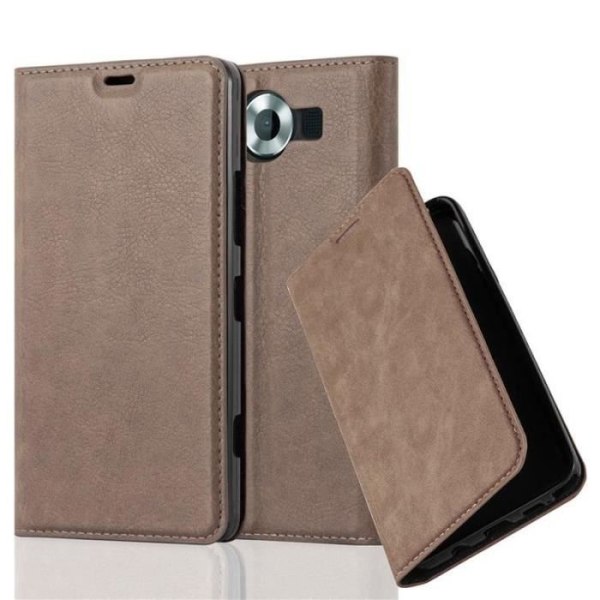 Nokia Lumia 950 Fodral i KAFFEBRUNT från Cadorabo (INVISIBLE MAGNETIC CLOSURE Design) Helt skyddande fodral med flipskydd