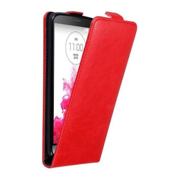 Coque - CADORABO - LG G3 - Syntetiskt läder Röd - Magnetisk Stängning - Komplett Skydd Röd