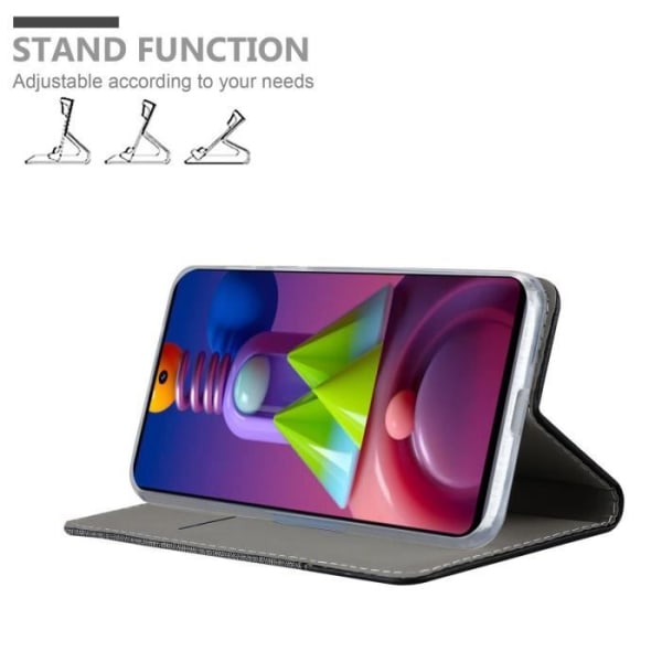 Etui för Samsung Galaxy M51 - CADORABO - Book Style-fodral - Syntetläder - Grå Svart - Magnetisk stängning MÖRKGRÅ