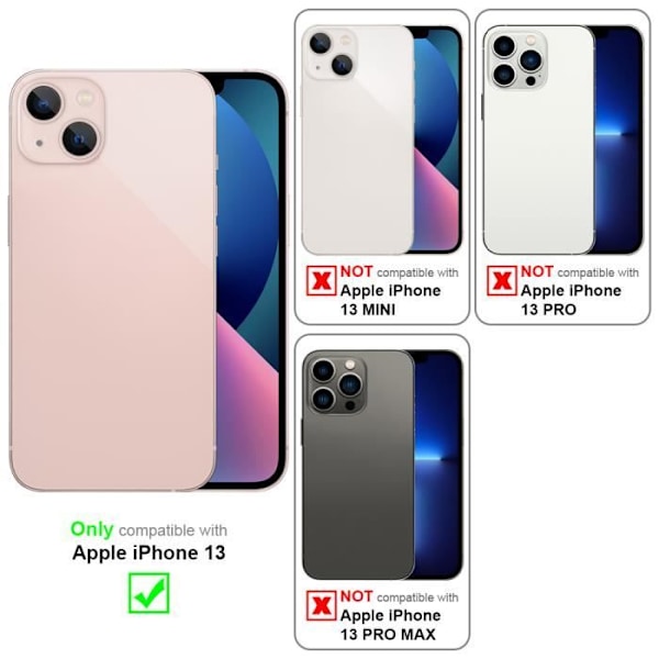 Fodral - CADORABO - Apple iPhone 13 - Silikon TPU - Kameraskydd - Glansigt blått roséguld Blå - Rose Guld