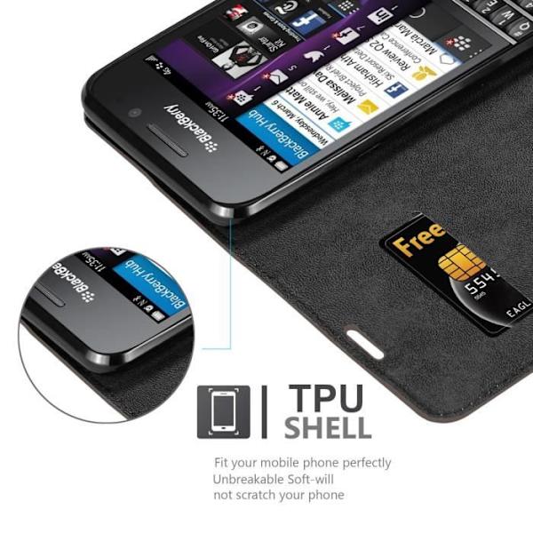Coque för Blackberry Q10 - CADORABO - Kaffe Brun - Bokfodral - Magnetstängning - Mjuk KAFFEBRUNT