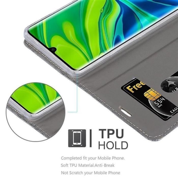 Plånboksfodral - CADORABO - Xiaomi RedMi NOTE 10 - Imiterat läder - Horisontellt stativ - Kortplatser Grå