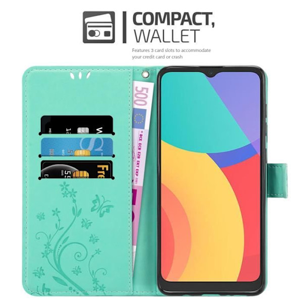 Fodral till Alcatel 1S 2021 / 3L 2021 - CADORABO - Turkos - Imiterat läder - Mjukt - Magnetisk Turkos